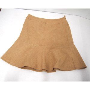 Gap Womens Skirt 0 Vtg Y2K Wool Camel Beige Ruffle Hem Mini Peplum Preppy School